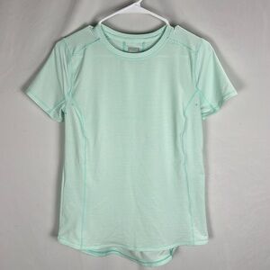 Duluth Trading Co Pier Genius Short Sleeve T-Shirt  Mint Stripe -Size Small